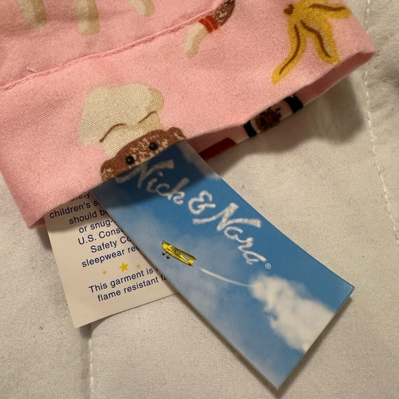 Brand New Nick & Nora Sock Monkey Kids Pajamas in S-6X - Picture 6 of 6